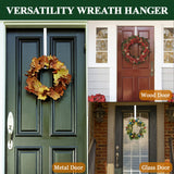 ZMCINER Wreath Hanger for Front Door, Adjustable Wreath Hanger from 15 to 25 Inches Wreath Hanger, 20 lbs Larger Door Upgrade Wreath Hanger Christmas Fall Wreaths Decorations Hook (White)