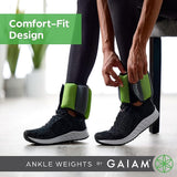 Gaiam Ankle Weights Strength Training Weight Sets For Women & Men With Adjustable Straps - Walking, Running, Pilates, Yoga, Dance, Aerobics, Cardio Exercises 10-Pound Set (5lbs Each)