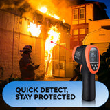 SURLABA Infrared Thermometer, Color LCD High Temp Thermometer Pyrometer IR Temperature Gun -58℉- 2732℉ (-50℃ to 1500℃),30:1 Distance Spot Ratio,Dual Laser and Flashlight（NOT for Human）