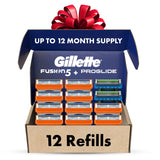 Gillette Fusion5 Men's Razor Blade Refills, Holiday Gifts for Men, 10 Count + Fusion5 ProGlide Razor Blade Refills - 2 Count | One Pack of 12 Refills