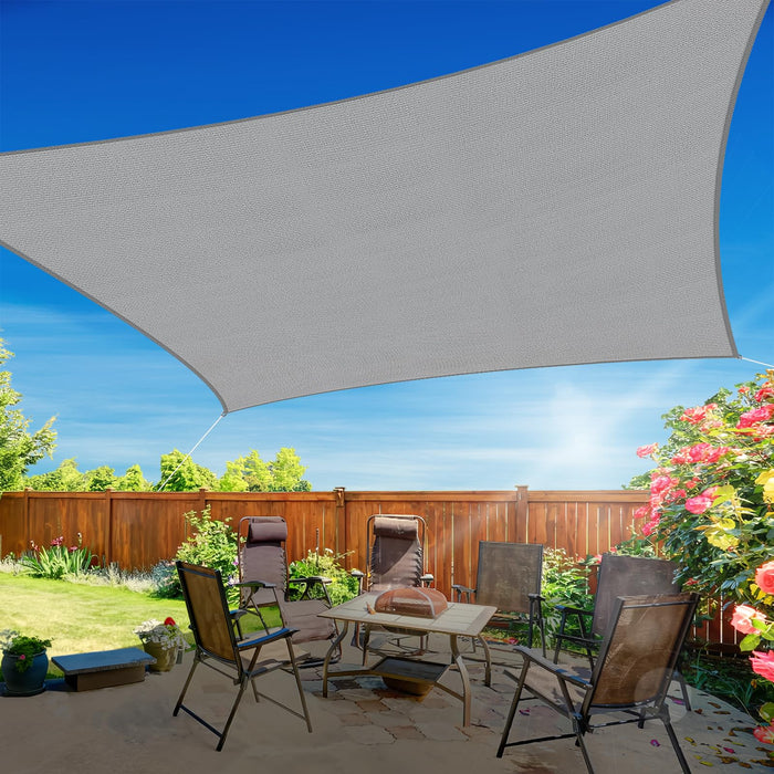 RoomHacks 12'x16' Sun Shade Sail, UV Protection Outdoor Shade, Curved Tear Resistant Heavy Duty Sun Shade for Patio Garden, Backyard, Deck, Car Port, Playground, (Grey)