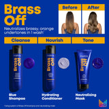 Matrix Brass Off Blue Shampoo | Color Depositing | Refreshes Hair & Neutralizes Brassy Tones | For Lightened Brunettes or Dark Blondes | For Color Treated Hair | Salon Shampoo