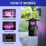 COKIT Mosquito & Flying Insect Trap Outdoors UV Light Large Bug Trap Kills Flies, Moths, June Beetles, Wasps, Yellow Jackets, Gnats, Protects up to 1/2 Acre, No Zapper, Black