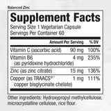 EquiLife - Balanced Zinc, Powerful Mineral Zinc Immune Supplement, Antioxidant-Rich, Great Source of Copper, Vitamin C, & Vitamin B6, Promotes Energy & Mood Support, Vegan, Non-GMO (60 Capsules)