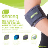 SENTEQ Elbow Brace Support Strap - Forearm Compression Sleeve, Tennis Elbow Brace for Men and Women, Fit Wrap Band for Weightlifting, Tennis, Golf Pressure Relief & Sports Injury Recovery, 1ct, 1-Pack