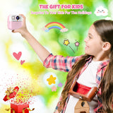 BOFIDAR Kids Camera,Toddler Camera Instant Print Toys,1080P Children Printable Camera,Pink Selfie Camera Christmas Birthday Gifts for Girls Boys Age 3-10 with 3 Roller Photo Paper (Pink)