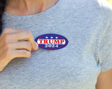 Trump 2024 Oval Shaped Stickers - Express Your Patriotism with Premium Stickers - Make America Great Again - Decals for Laptops, & Water Bottle (1 Roll – 250 Stickers)