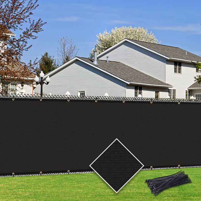 Cisvio Customizable Privacy Screen Fence 8'X80' Black Heavy Duty 170 GSM Wind Screen & Dustproof Fence Ideal for Fencing Patios, Lawns, and Creating Intimate Outdoor Spaces