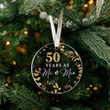 50th Anniversary Wedding Gifts - Mr and Mrs Gifts - 50th Wedding Anniversary Ornament - Christmas Anniversary Ornament for Couple, Her, Him, Wife, Husband, Parent - Acrylic 50th Anniversary Ornament