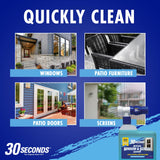 30 SECONDS Outdoor Window & Screen Concentrated Cleaner for Glass, Patio Doors, Fiberglass, Furniture - No Screen Removal Required, Spray & Rinse - Hose End Spray Attachment (2 PACK)