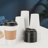 RACETOP Disposabe Coffee Cups with Lids and Sleeves 16 oz 50 Pack, Hot Paper Coffee Cups with Lids, To Go Cups with Lids, Ideal for To Go Coffee, Travel, Office, Home