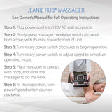 Core Products Jeanie Rub Variable Speed Massager, Deep Tissue Massage, Orbital Action for Back & Body, Premium Quality