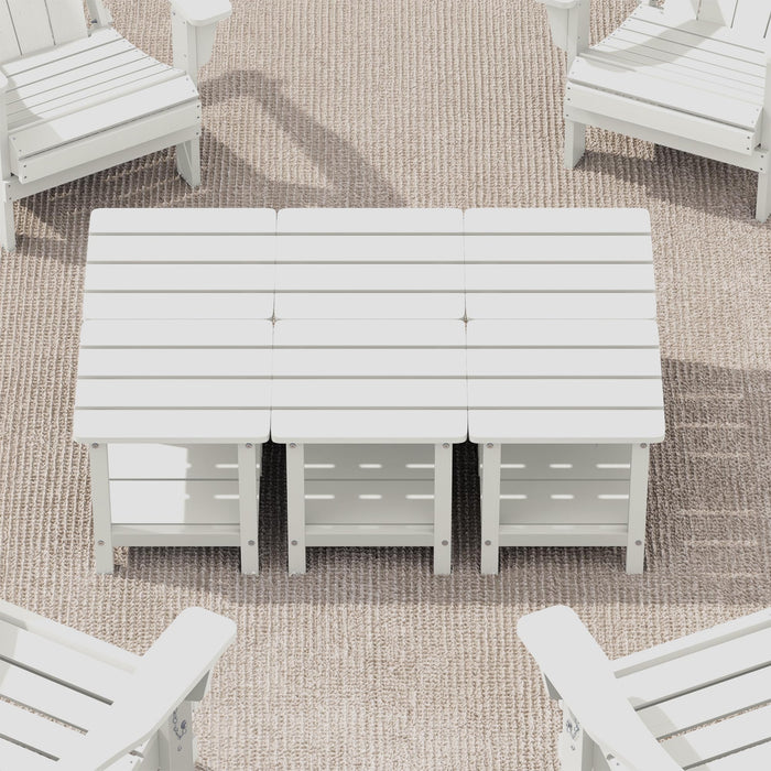 SERWALL Double Adirondack Side Table Set of 6, End Table- White