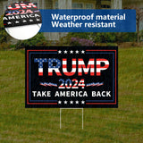 Probsin Trump 2024 Yard Sign with Metal H Stakes Double Sided 16" x 24" Trump Take America Back Signs Voting Supports Elections Outdoor Decorations for Indoor Outdoor Lawn,Garden,Window,Party Supplies