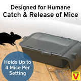 Victor 6 M333 Multiple Catch Humane Outdoor and Indoor Mouse Trap, Black