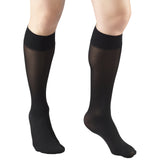 Truform Sheer Compression Stockings, 8-15 mmHg, Women's Knee High Length, 20 Denier, Black, Large