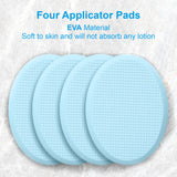 AmazerBath Lotion Applicator for Back, Feet, 4 Replaceable Pads with 1 Long Handled, Back Sunscreen Applicator for Elderly, Women, Apply Cream Medicine Skin Cream Moisturizer Sunscreen Tanner, Blue