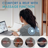 DAILYLIFF Massage Heating Pad, 12"x 24" Electric Heated Pads with Massager, 4 Massage Modes, 6 Heat Settings, 24 Relaxing Combinations, Back Pain and Sore Muscle Relief, Gray