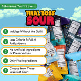 Final Boss Extremely Super Sour Candy, Natural Chewy Gummies Made with Dried Fruit, Free of Artificial Colors, Low Calorie Healthy Snack for Kids & Adults, 1.06oz, 27 Pack (All Sour Levels)