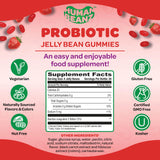 Human Beanz Probiotic Jelly Bean Gummies for Men and Women, Probiotic Supplements for Digestive Health, Nutritional Vegetarian Supplements, 120 Strawberry Blast Jelly Beans, Kosher