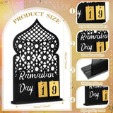 DoubleFill Ramadan Calendar Set Ramadan Advent Calendar 30 Days Wooden Eid Mubarak DIY Countdown Calendar Ramadan Decoration Gift Ramadan Table Decor for Ramadan Party Islam Muslim Accessories (Black)