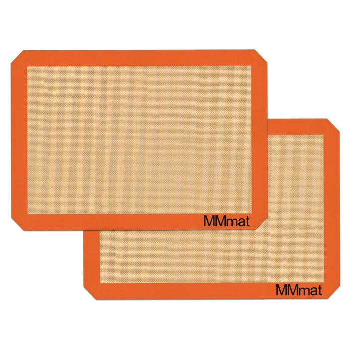 MMmat Silicone Baking Mat - Best German Silicone - Non Slip Silicone Baking Sheet, Non Stick Reusable Silicone Mats for Baking, Oven Liner, Counter Mat - 2 Medium-Sheet Size