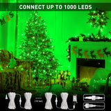 JMEXSUSS Connectable 100 LED Green Halloween Lights, 8 Modes Green Christmas Lights Plug-in, 33ft Clear Wire Green Christmas String Lights Indoor Outdoor Waterproof for Halloween Xmas