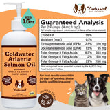 Natural Dog Company Coldwater Atlantic Salmon Oil for Dogs (16oz) - Dog Fish Oil Supplement with Omega 3 - Easy Pump Bottle - Skin & Coat, Immune Health, Liquid Fish Oil Joint Support Supplement