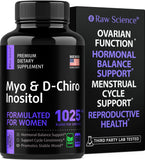 Myo-Inositol & D-Chiro Inositol - Fertility Supplements for Women & Ovarian Support Vitamins - Preconception PCOS Supplements - 40:1 Ratio Hormone Balance Inositol Supplement, Vitamin B8 - 60 Capsules