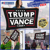 Trump Vance 2024 Flags Made in USA Double-Side 3-Ply Flag 3×5 Ft Donald Trump J.D. Vance 2024 President Flag With 2 Brass Grommets UV protection Vivid Color Fade Resistant for Indoor Outdoor