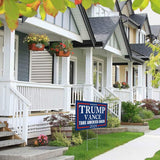 WENWELL Trump Vance 2024 Yard Signs 2-Pack – Double-Sided,Waterproof,UV Resistant,12x18 Inchs with Metal H-Stakes – Donald Trump JD Vavce Campaign Rally Placard Outdoor Lawn Decoration