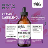 Wild & Organic Milk Thistle Liquid - Liver Cleanse Detox - Milk Thistle Supplement for Liver Support - Silymarin Milk Thistle Liver Supplement for Liver Health - Milk Thistle Seeds - 4 fl oz