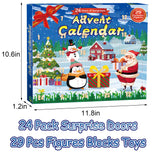 Christmas Advent Calendar 2024 Toys - 24-Days Countdown Calendar Building Kit Including 29 Characters Figures, Surprise Gifts for Kids and Fans