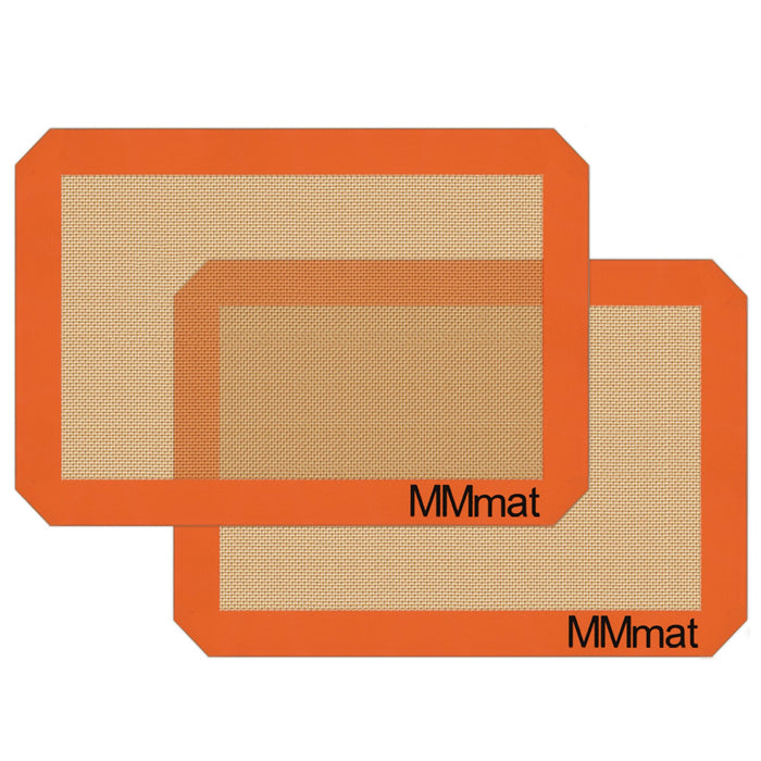 MMmat Silicone Baking Mats - Best German Silicone - Non Slip Silicone Baking Sheet, Non Stick Reusable Silicone Mats for Baking, Oven Liner, Counter Mat - 9x13 inch, Set of 2