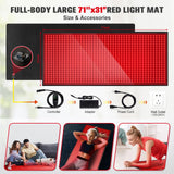 Red Light Therapy Mat for Body, 71"x 31" Red Light Therapy Blanket Red Near Infrared 660nm 850nm Full Body Pad, 1280 LEDs Infrared Light Therapy for Body for Pain Relief, Improved Sleep