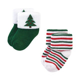 Hudson Baby Unisex Baby Cotton Rich Newborn and Terry Socks, 12 Days of Christmas, 6-12 Months