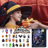 Halloween Advent Calendar 2024, 24 Day Halloween Countdown Calendar, Contains 24 Gifts Dolls, Nightmare Before Christmas Advent Calendar, Scary Halloween Doll Collectible Horror Figures Gift (Black)