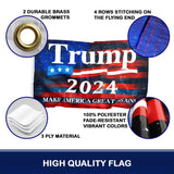 Trump 2024 Flag 3x5 Ft - 3 Ply Trump Flag 2024 Double Sided - Make America Great Again Flag - Bright Vivid Colors Donald Trump Flags 3x5 Outdoor - Trump MAGA flag - Indoor Outdoor Trump Banner - Trump Merchandise 2024