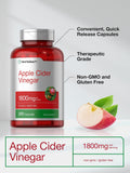 Horbäach Apple Cider Vinegar Capsules | 1800mg | 200 Pills | Non-GMO, Gluten Free Supplement