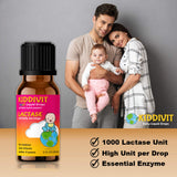 Kiddivit Baby Lactase Liquid Drops 1000 Units - 100 Daily Servings, 1 Fl Oz (30 mL) - Built-in Dropper, Glass Bottle - Sugar Free, Gluten Free, Vegetarian Friendly
