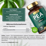 Palmitoylethanolamide Pea 450mg | Levagen Plus PEA | 90 Vegan Capsules | by Horbaach