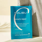 Malibu C Miracle Repair Hair Reconstructor (12 Packets) - Nourishing Hair Repair Treatment for Weak, Damaged Strands - Flax Protein & Vitamin B5 for Hair Strength