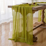 Keketo Christmas Moss Green Cheesecloth Table Runner Gauze 120 Inch 10 FT Rustic Boho Cheese Cloth Runner for Wedding Baby Shower Bridal Shower Birthday Party Long Sheer Home Decorations