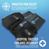 ActiveWrap - Knee Ice Pack Wrap with Compression and 2 Reusable Large Heat and Cold Packs. PT-Designed for Knee and Leg Pain Relief and Knee Recovery. Sm/Md