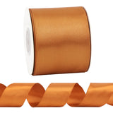 HUIHUANG Burnt Orange Satin Wired Ribbon 2.5 inch Easter Wired Ribbon for Fall Wreaths, Garland, Bows, Gift Wrapping, Holiday Decorations, Home Decor, Christmas Tree, Crafts-Continous 10 Yards