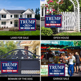 WENWELL Large Trump 2024 Yard Signs 18x24 Inchs with H-Stakes – Double-Sided,Waterproof,UV Resistant,2-Pack Blue,Outdoor Lawn Decoration