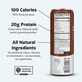 Slate Milk - High Protein Milk Shake - Classic Chocolate - Lactose Free, 20g Protein, 1g Sugar, 100 Calories, 2g Net Carbs, No Added Sugar - Natural, Breakfast Boost, Post Workout - 11 fl oz, 12 Cans