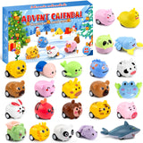 Maylai Christmas Advent Calendar 2024 for Kids - 24 PCS Animal Pull Back Cars Vehicle Toy 24 Days Countdown Christmas Calendar Race Cars for Boys Girls Toddlers, Creative Christmas Presents