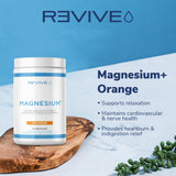 REVIVE MD Magnesium Powder Supplement - Magnesium Carbonate & Taurate Powder Drink Support Healthy Bones, Muscles, & Nerves - Vegan-Friendly, Gluten-Free, & Soy-Free (30 Servings) (Orange)