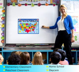 3D LEARNING LLF United States Map with State Flags Poster - Laminated 14x19.5 in. - Educational Poster, USA Map for Kids, Elementary Classroom Decorations, and Teacher Supplies